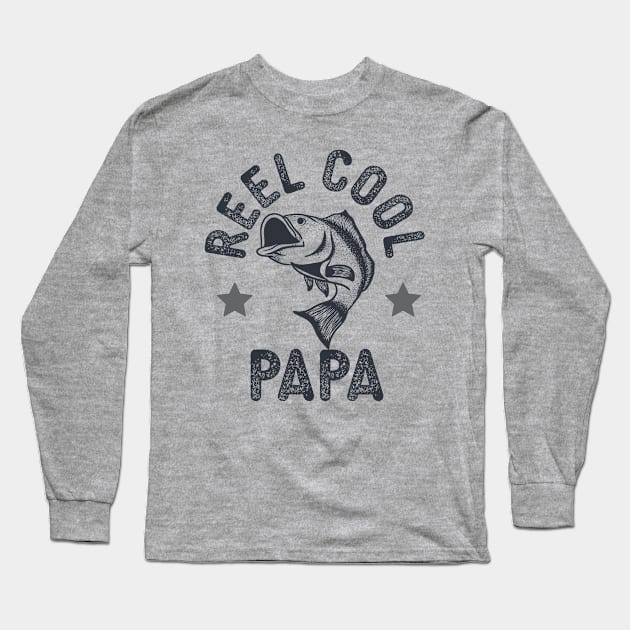 Reel Cool Papa Father’s Day Fishing Long Sleeve T-Shirt by narekmug